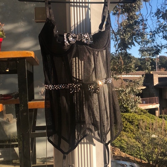 * LAST CHANCE* Victorias Secret Sequined Corset Lingerie rhinestone detailing. - Picture 4 of 11